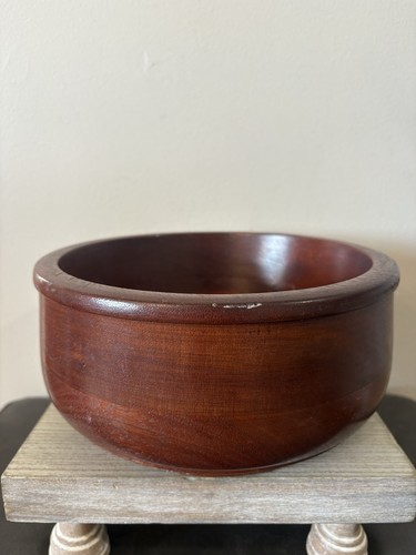 Vtg mcm teak turned - mcm, bowl